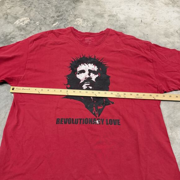 Y2K Revolutionary Love Religious Shirt Mens Size XL Red CHRIST Jesus READ DESCRI - Picture 4 of 9
